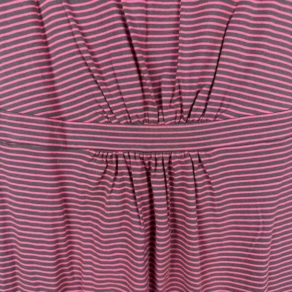 Boden Easy T-Shirt Dress in Brown & Pink Stripe size 6R - Picture 4 of 6